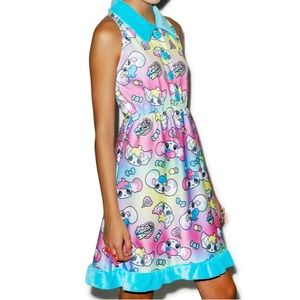 JapanLA Peropero Sparkles kawaii cute dress size small + heart shaped buttons